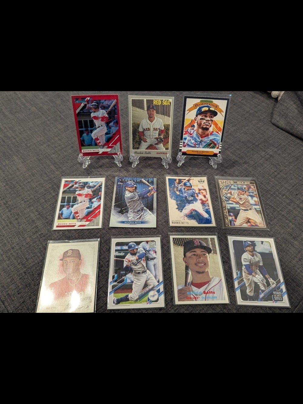 Mookie Betts 12 Card Lot Fabric Relic Diamond Kings Gypsy Queen Topps Dodgers
